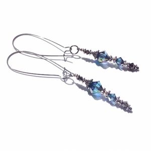 Glorious Gypsy Gothic Glam Earrings Blue Galaxy